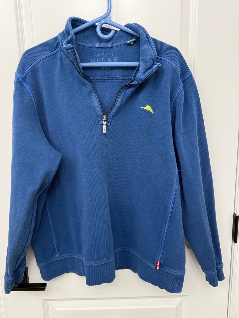 Tommy Bahama “Relax” Blue Quarter-Zip Fleece Pullover - Men's